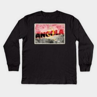 Angola Vintage style retro souvenir Kids Long Sleeve T-Shirt